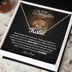 TO MY DAUGHTER OLD LION NAME NECKLACE GIFT SET