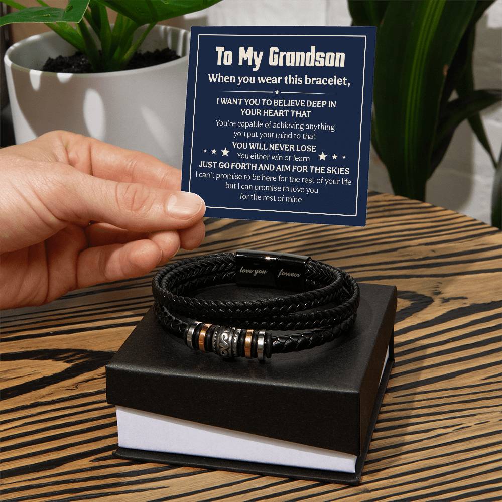Love You Forever To My Grandson Bracelet Will Never Lose