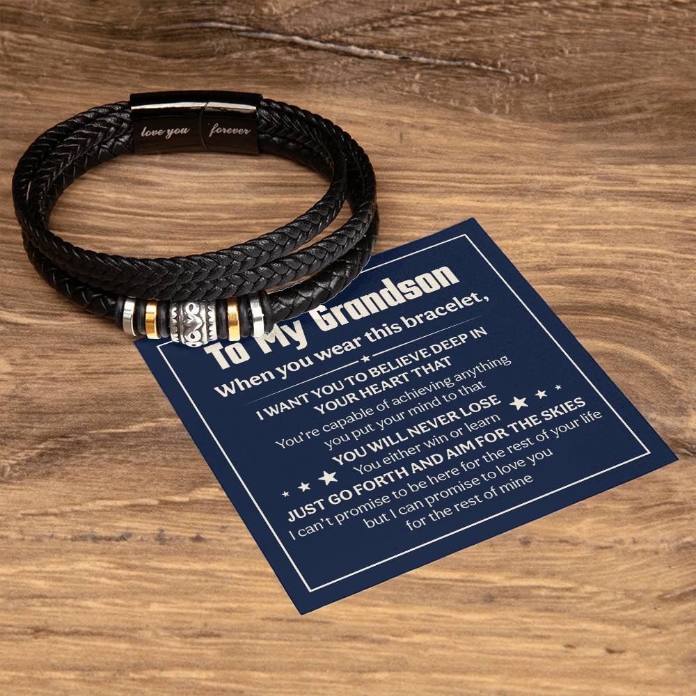 Love You Forever To My Grandson Bracelet Will Never Lose