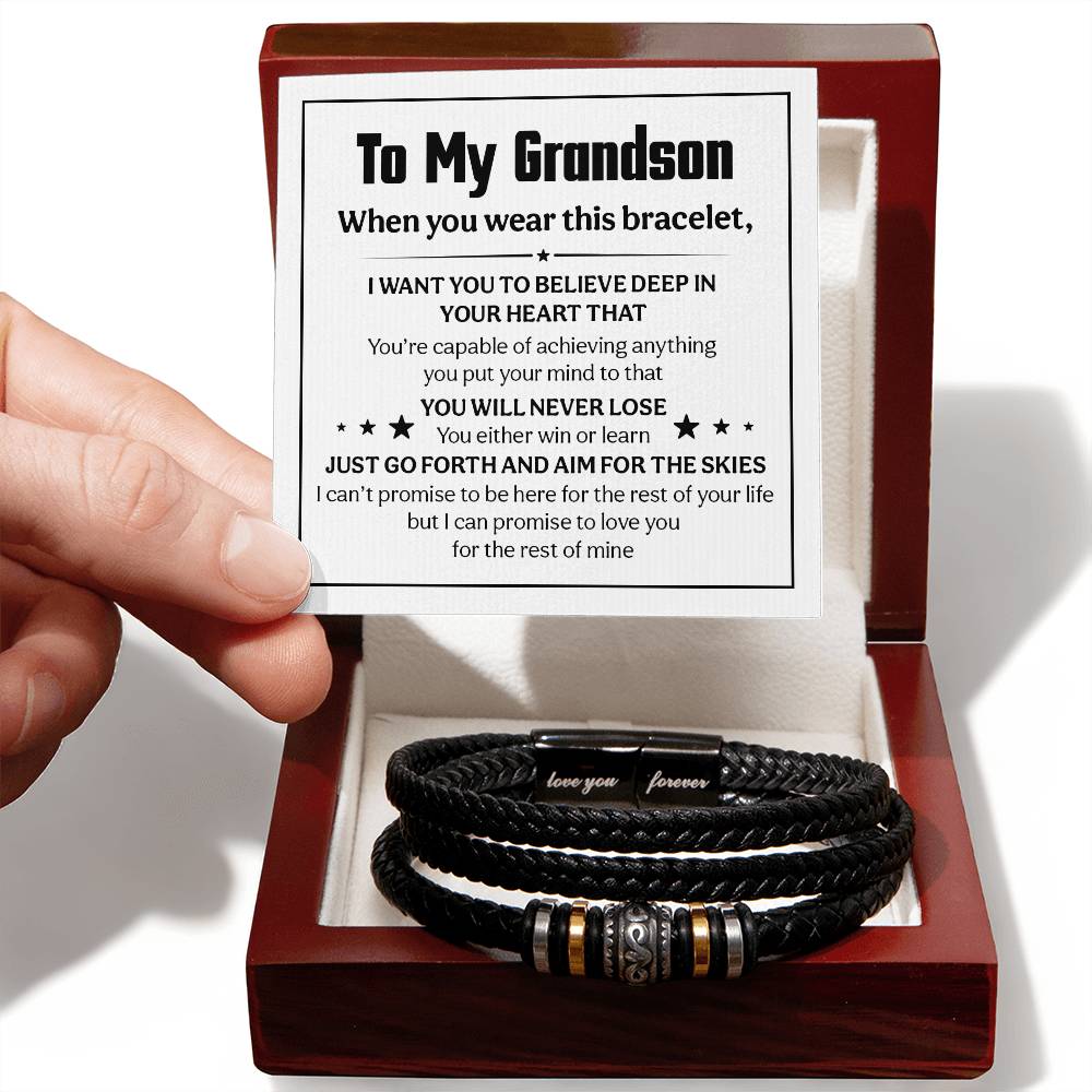 Love You Forever To My Grandson Bracelet Believe Deep