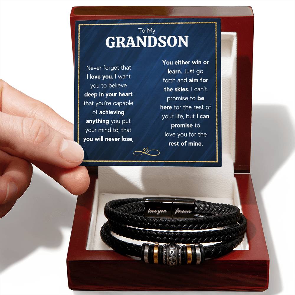 Love You Forever To My Grandson Bracelet Achieve Anything