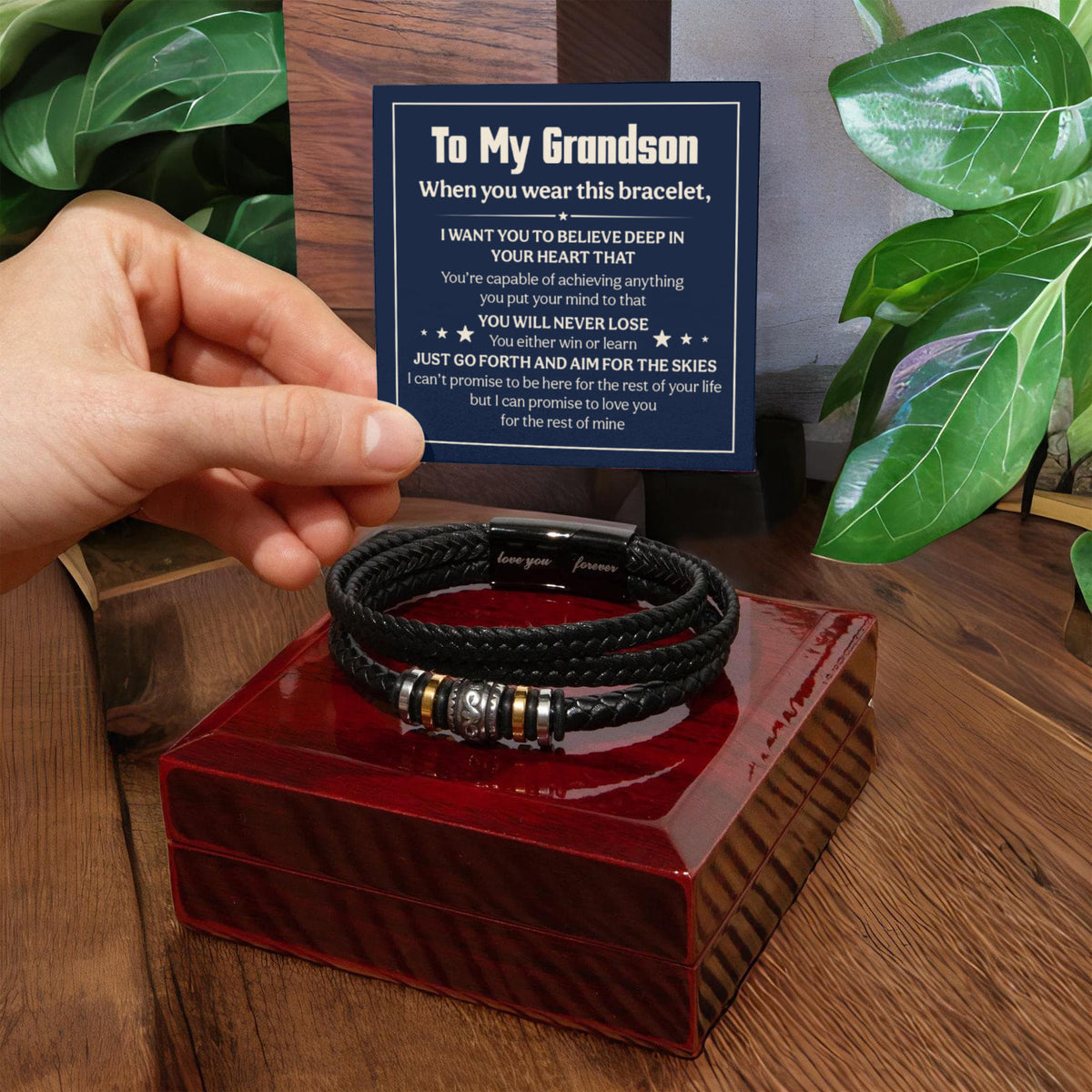 Love You Forever To My Grandson Bracelet Will Never Lose