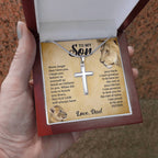 TO MY SON THIS OLD LION CROSS NECKLACE GIFT SET